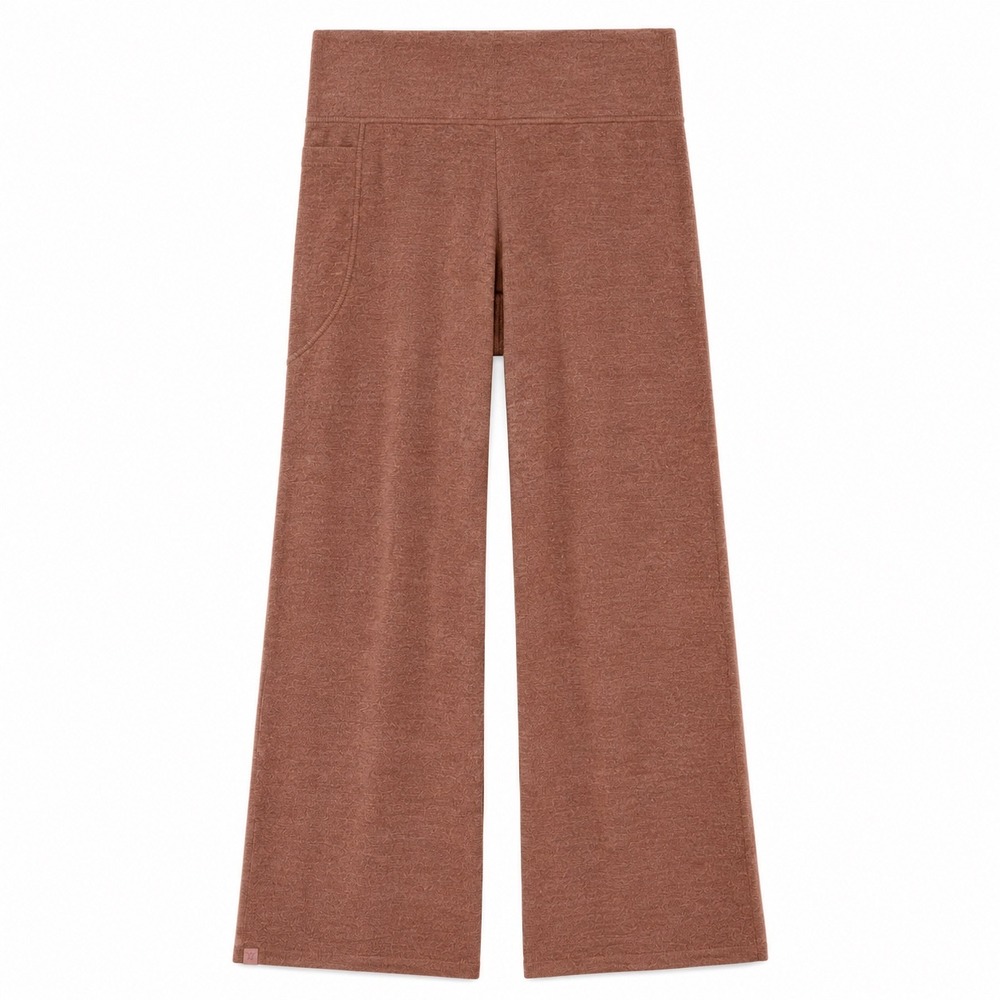 Barefoot Dreams CozyChic Ultra Lite Wide Leg Pants Small Brown
